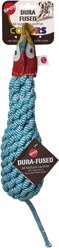 Spot Dura-Fuse Leather Bottle Parrot Plush Dog Toy, Blue/Red/Yellow, 16-in