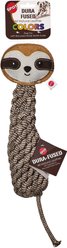 Spot Dura-Fuse Leather Bottle Sloth Plush Dog Toy, Tan/Brown/White, 16-in