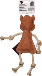 Spot D-Fuse Color Leather Barnyrd Asst Plush Dog Toy, Pink/White/Orange, 14-in slide 2 of 6