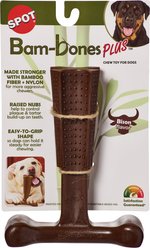 Spot Bambone+ Bison Dog Toy, Tan/Brown, 7-in