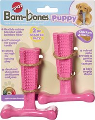 Spot Bambone Chicken Puppy & Dog Toy, Pink, 4-in, 2 count
