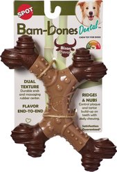 Spot Bambone Dental X-Bone Bison Dog Toy, Tan/Brown, 8-in