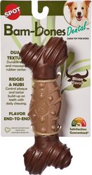 Spot Bambone Dental Bone Bison Dog Toy, Tank/Brown, 7-in
