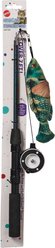 Spot Catch-O-Day Fishing Rod Wand Asst Plush Cat Toy, Green/Orange/Gold Blue