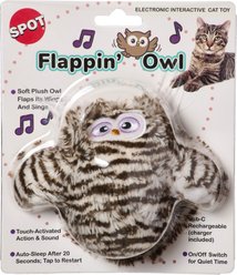 Spot Flappin Owl Plush Cat Toy, Brown/White