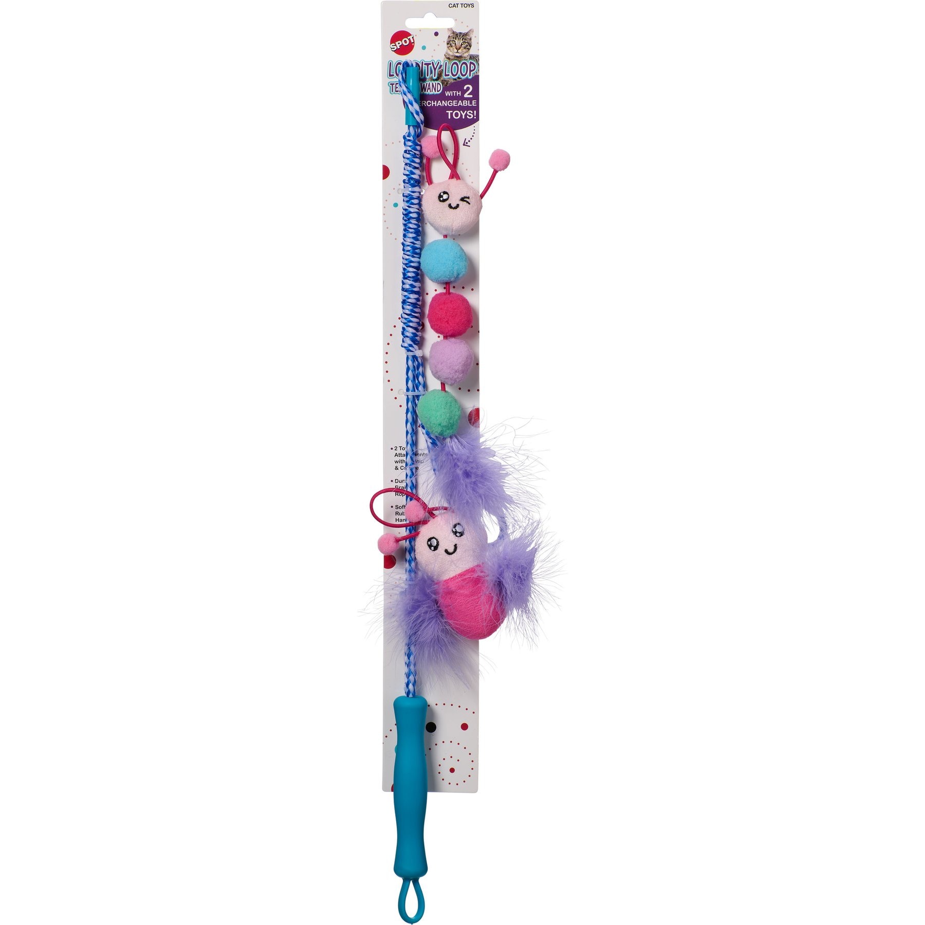 Spot Loopity Loop Wand Butterfly/Catertpillar Plush Cat Toy, Purple