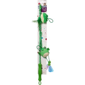 Spot Loopity Loop Wand Frog/Tadpole Plush Cat Toy, Green