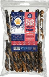 Hungry Paws Premium Salmon Skin Twist Dehydrated Dog Treats, 5-oz bag