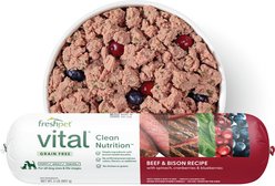 Freshpet Grain-Free Beef & Bison Recipe Fresh Refrigerated Dog Food, 2-lb roll, case of 8