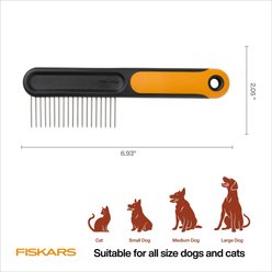 Fiskars Pet Wide Tooth Comb, Orange/Black, 7-in slide 2 of 9