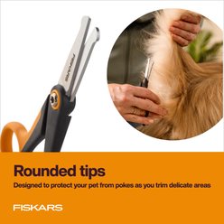 Fiskars Pet Detailing Scissors, Orange/Black, 5.5-in slide 2 of 9