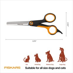 Fiskars Pet Blending Scissors, Orange/Black, 6.5-in slide 2 of 9