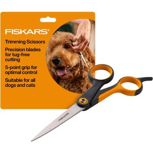FISKARS Pet Trimming Scissors, Orange/Black, 6.75-in - Chewy.com