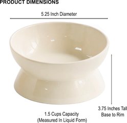 PetRageous Designs Gingham Raised & Angled Elevated Ceramic Cat Bowl, Cream, Small: 1.5-cup slide 2 of 2