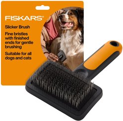 Fiskars Pet Slicker Brush, Orange/Black, 6.5-in