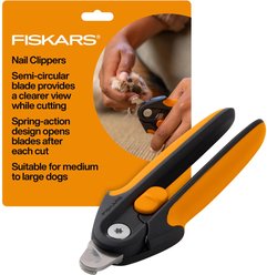 Fiskars Large Pet Nail Clippers, Orange/Black, 5.75-in