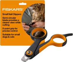 Fiskars Small Pet Nail Clippers, Orange/Black, 4.25-in