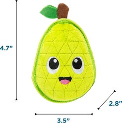 Outward Hound Xtreme Seamz Pear Plush Dog Toy, Green, Small slide 2 of 7