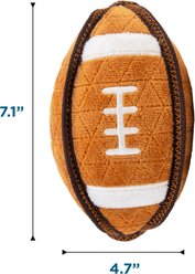 Outward Hound Football Xtreme Seamz Tough Chew Durable Plush Dog Toy with Squeakers, Brown, Small: 7.1-in slide 2 of 7