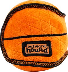 Outward Hound Basketball Xtreme Seamz Tough Chew Durable Plush Dog Toy with Squeakers, Brown, Small: 4.7-in