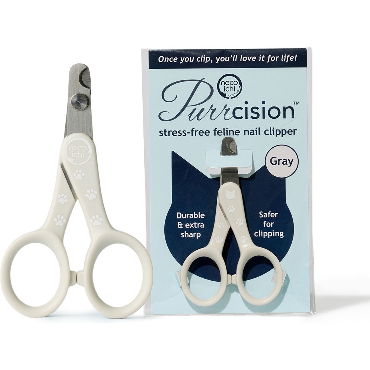 Necoichi Purrcision Stainless Steel Indoor Cat Nail Clipper, Gray