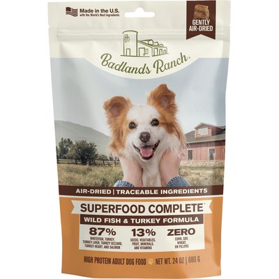 Badlands Ranch Badlands Ranch Superfood Complete Grain-Free Wild Fish & Turkey Air-Dried Dog Food, 24-oz bag