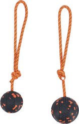 Non-stop Dogwear Ball on Rope Dog Toy, Black/Orange, 60 x 60-mm slide 2 of 5