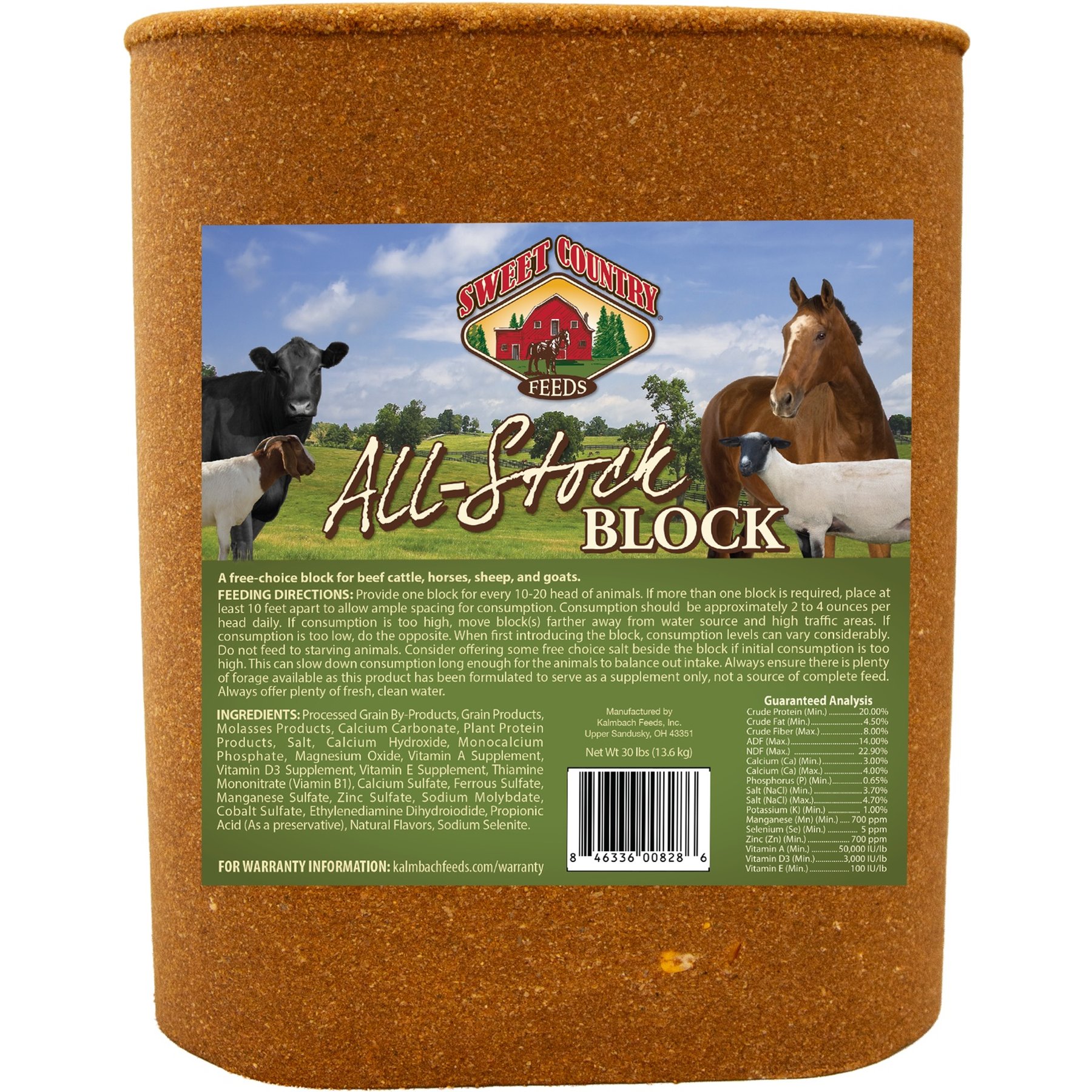 Sweet Country Feeds All Stock Block Farm Animal & Horse Supplement, 30-lb block