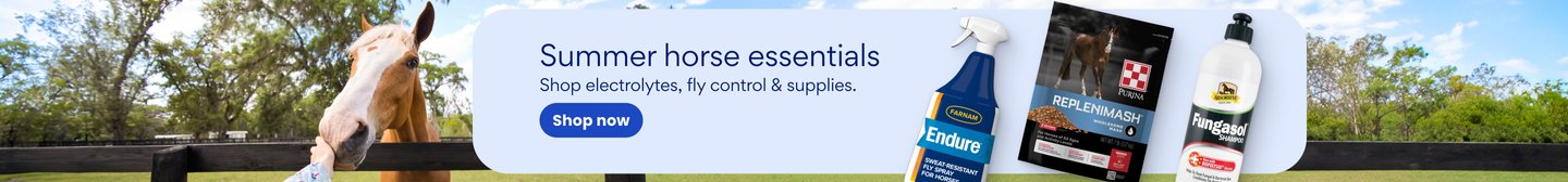 Summer horse essentials. Shop electrolytes, fly control & supplies. Shop now.