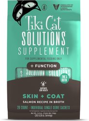 Tiki Cat Solutions Supplements Skin & Coat Wet Cat Food Topper, 5.6-oz pouch