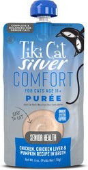 Tiki Cat Silver Chicken & Chicken Liver Comfort Puree Wet Cat Food, 6-oz spout pouch, case of 6