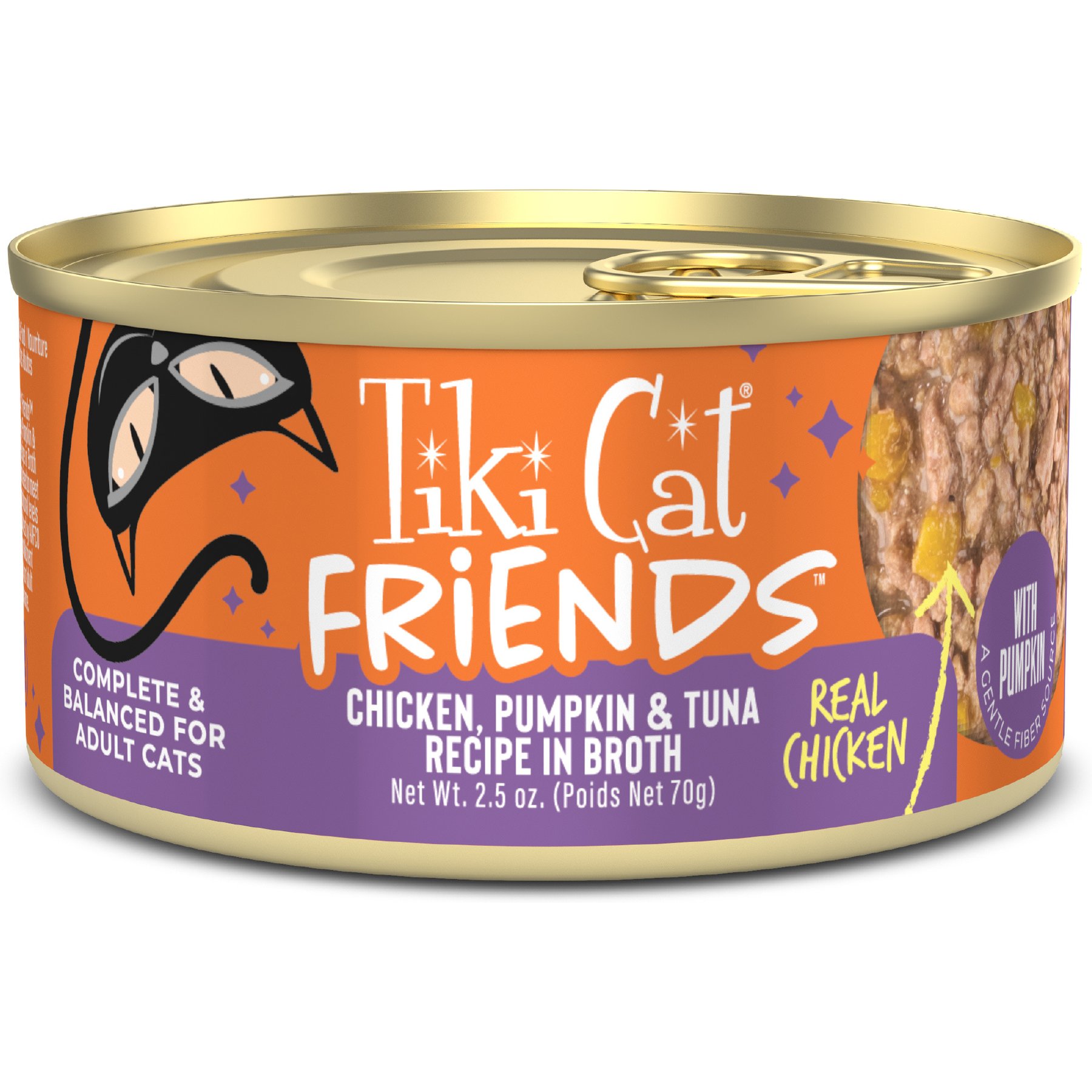 Tiki Cat Friends Chicken, Pumpkin & Tuna Grain-Free Wet Cat Food, 2.5-oz can, case of 12