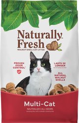 Naturally Fresh Multi-Cat Unscented Clumping Walnut Cat Litter, 26-lb bag slide 1 of 8