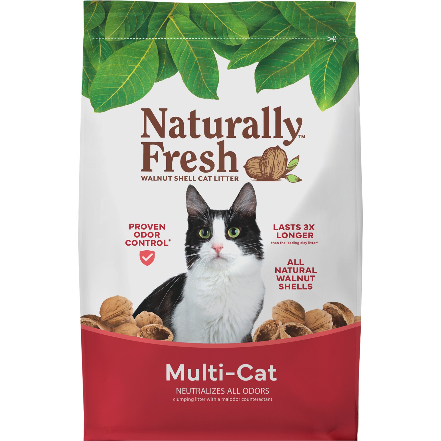 Naturally Fresh Multi-Cat Unscented Clumping Walnut Cat Litter, 26-lb bag