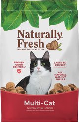Naturally Fresh Multi-Cat Unscented Clumping Walnut Cat Litter, 14-lb bag