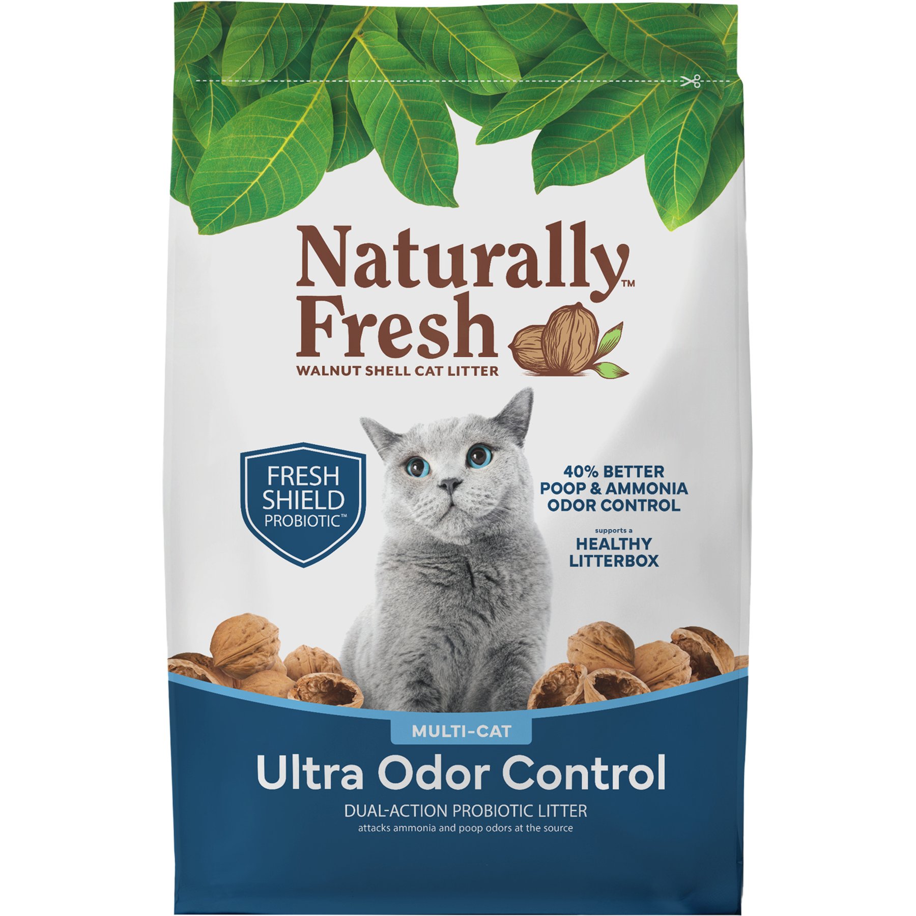 Naturally Fresh Multi-Cat Fresh Unscented Clumping Walnut Cat Litter, 14-lb bag