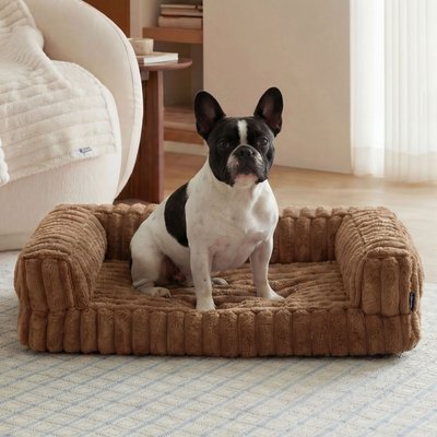 Bedsure Bedsure ComfyFleece Orthopedic Waterproof Dog Sofa Bed with Corduroy Removable Cover, Brown, Medium