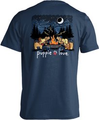 PUPPIE LOVE Campfire Ring Pups Adult Short Sleeve Tee, Navy, Small