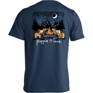 PUPPIE LOVE Campfire Ring Pups Adult Short Sleeve Tee, Navy, XXX-Large
