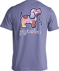 PUPPIE LOVE Donut Pattern Pup Adult Short Sleeve Tee, Violet, X-Large slide 1 of 2