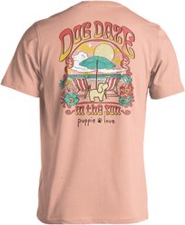 PUPPIE LOVE Dog Daze Adult Short Sleeve Tee, Dusty Rose, Small