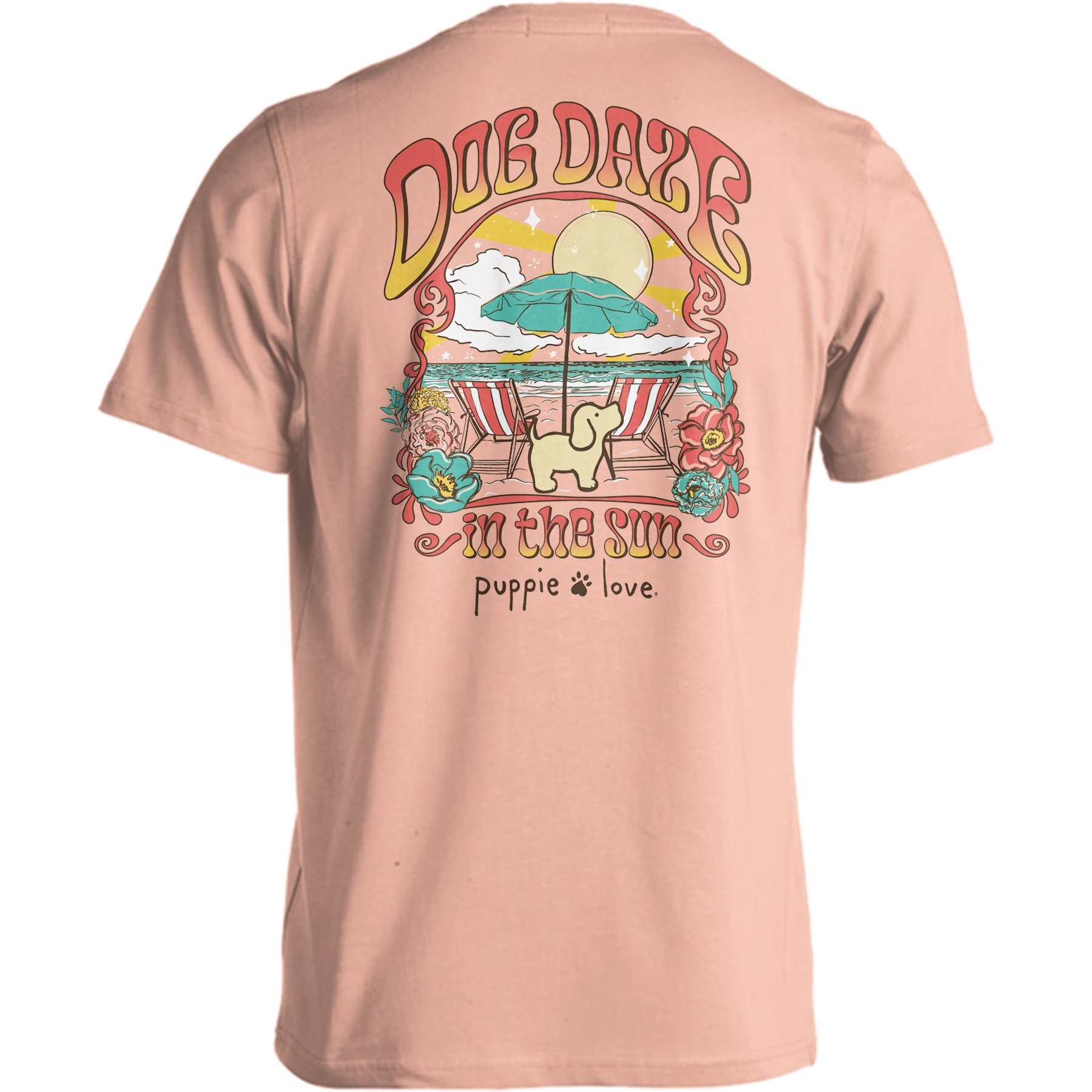 PUPPIE LOVE Dog Daze Adult Short Sleeve Tee, Dusty Rose, Large