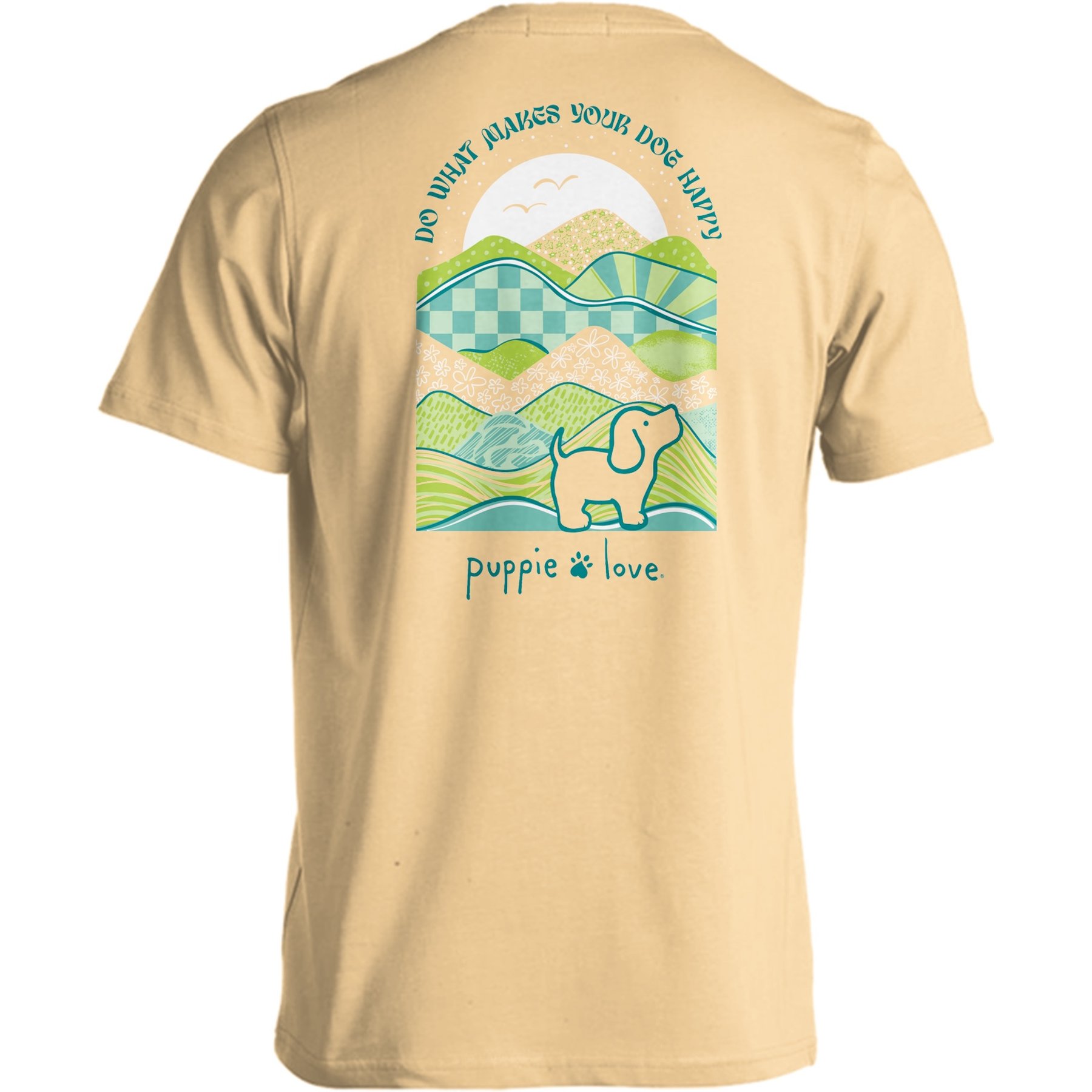 PUPPIE LOVE Do What Makes Your Dog Happy Adult Short Sleeve Tee, Yellow Haze, X-Large