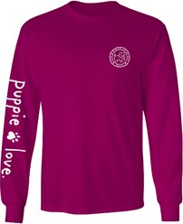 PUPPIE LOVE Fluffy Cows Pup Adult Long Sleeve Tee, Berry, Large slide 2 of 2