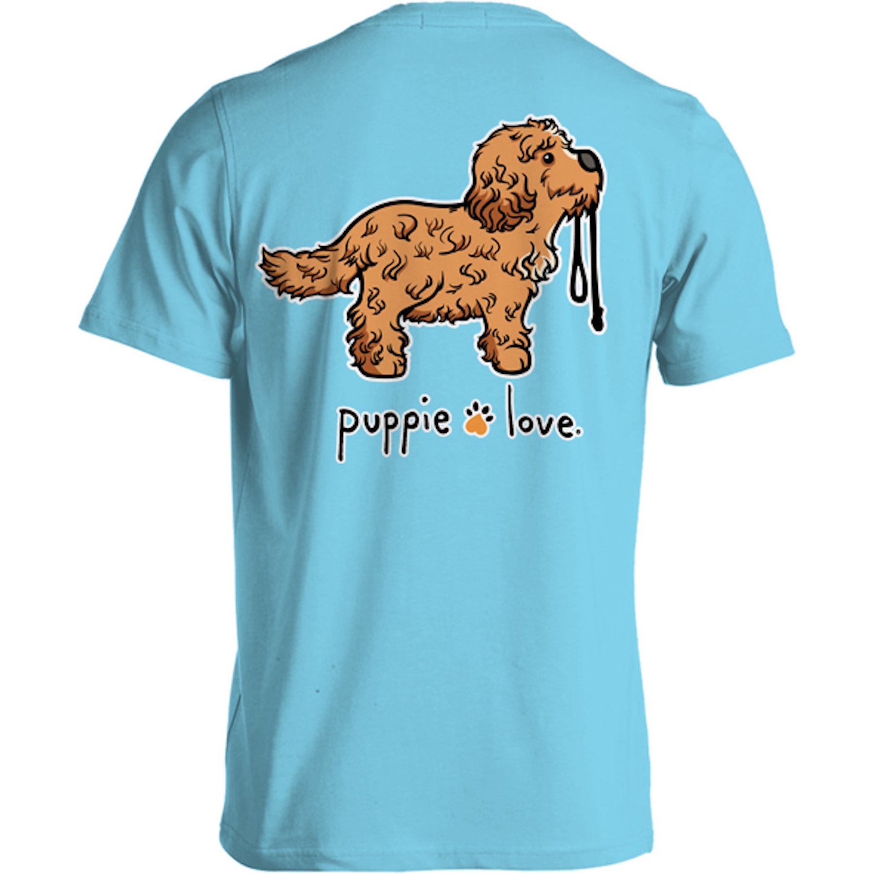 PUPPIE LOVE Doodle Pup Adult Short Sleeve Tee, Sky Blue, X-Large