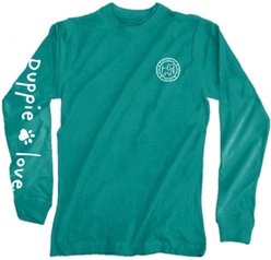 PUPPIE LOVE Dog Mom Pattern Pup Adult Long Sleeve Tee, Jade, Small slide 2 of 2