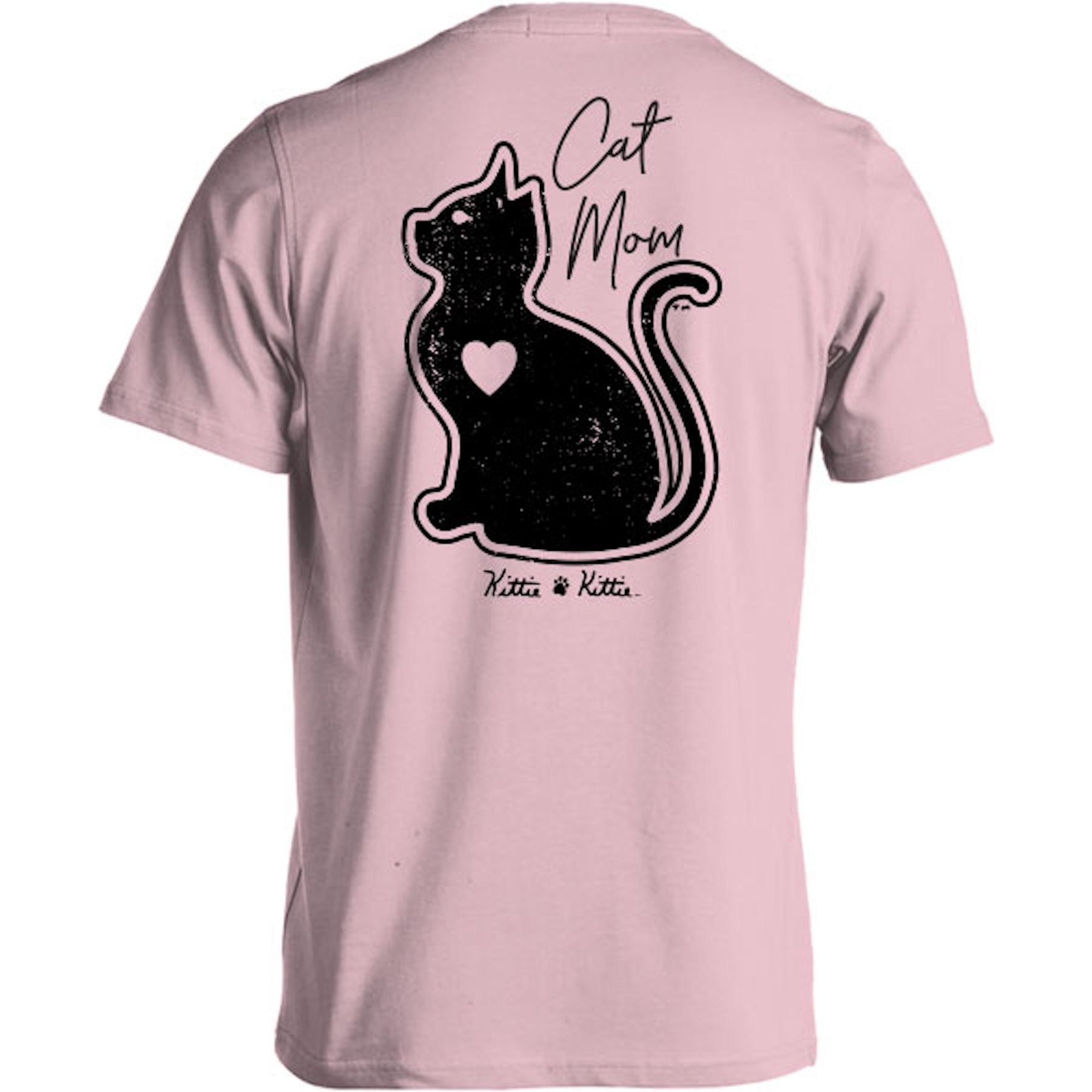 KITTIE KITTIE Cat Mom Adult Short Sleeve Tee, Light Pink, X-Large