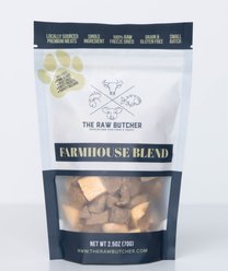 The Raw Butcher Farmhouse Blend Pork Heart, Beef Liver, Sweet Potato & Turkey Gizzards Freeze-Dried Dog Treats, 2.5-oz pouch
