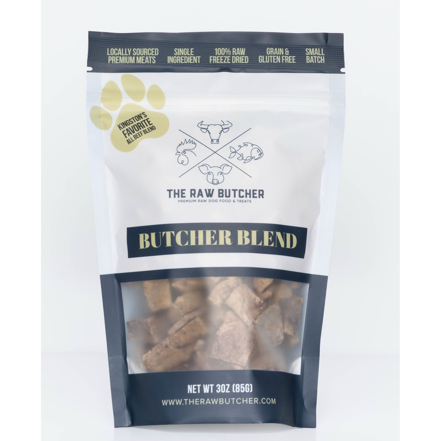 The Raw Butcher Blend All Beef Liver, Kidney, Heart Freeze-Dried Dog Treats, 3-oz pouch