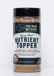 The Raw Butcher Nutrient Topper All Beef Liver, Kidney, Heart Freeze-Dried Dog Food Topper, 4.5-oz shaker
